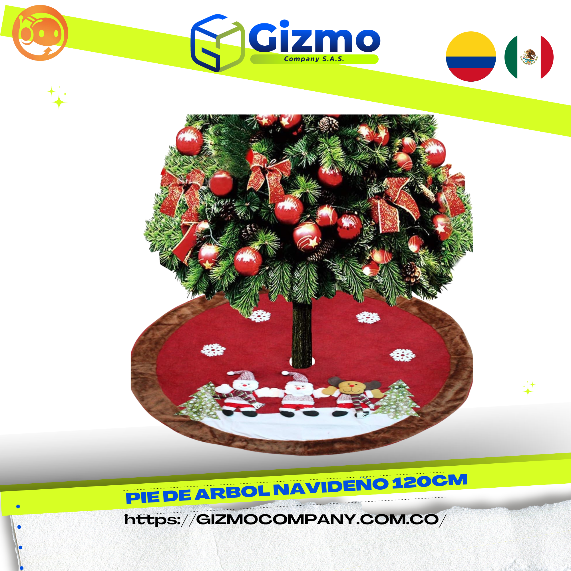 Pie de Arbol Navideño 120cm